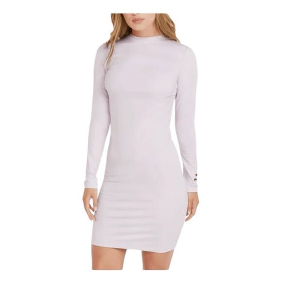 Puma Crystal G Cutout Back Athletic Dress Lavender Fog Stretch Long Sleeve M - Picture 1 of 14